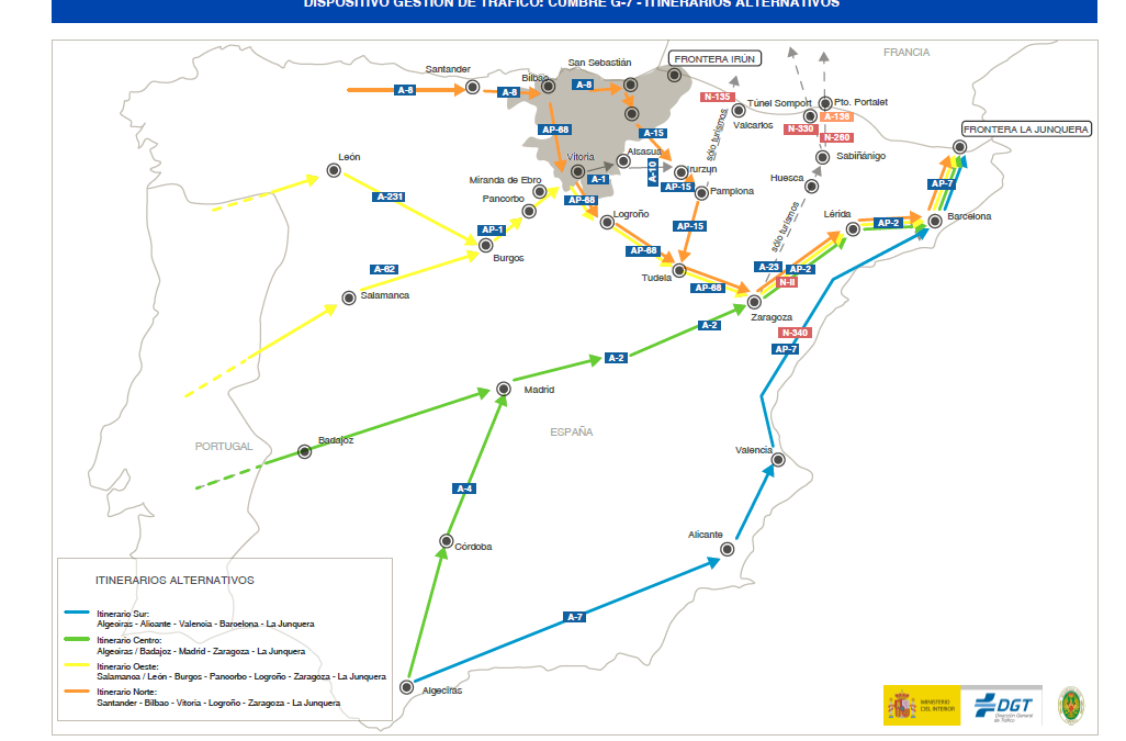 Rutas alternativas para evitar el colapso en Biarritz