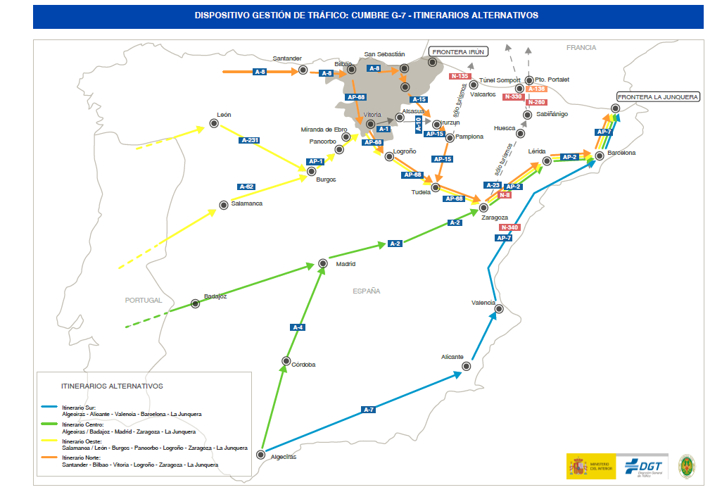 Rutas alternativas para evitar el colapso en Biarritz