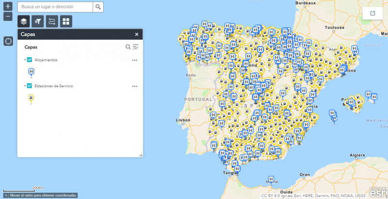 Mapa estaciones de servicio 