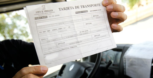 Visado tarjeta transporte