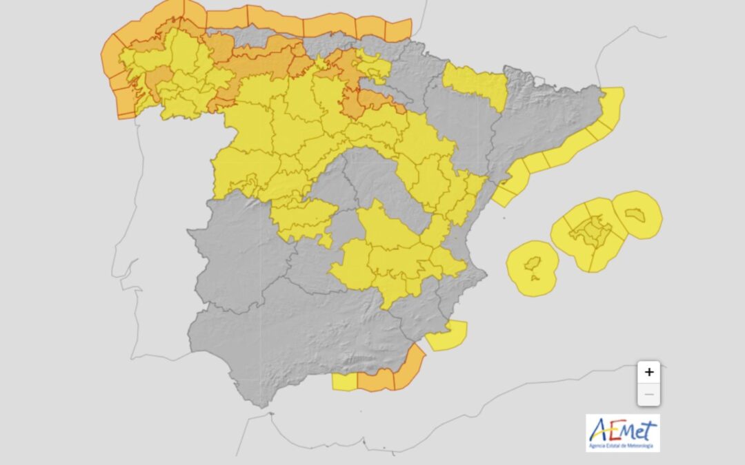 La AEMET avisa de los efectos de Domingos, la nueva borrasca que llegará el sábado a la Península