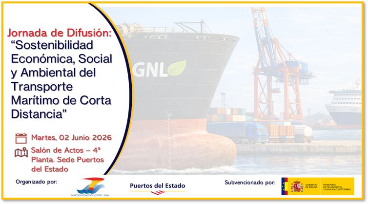 Jornada de divulgación sobre el Transporte Marítimo de Corta Distancia el próximo 2 de junio en Madrid